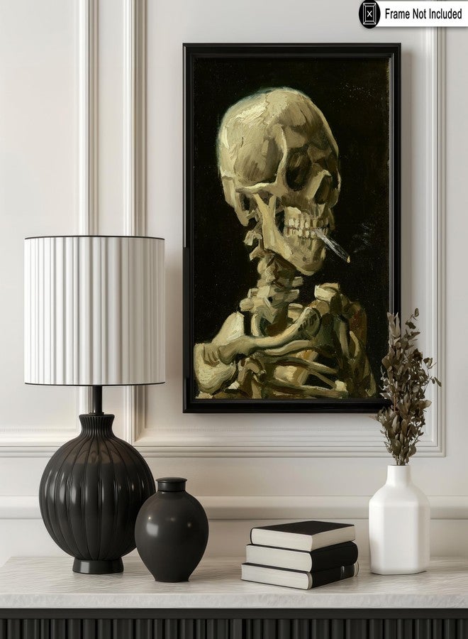 Poster Master Vintage Van Gogh Poster - Retro Skull of a Skeleton with Burning Cigarette Print - Skeleton Art - Gift for Men, Women - Decor for Bedroom, Living Room, Office - 8x10 UNFRAMED Wall Art - Image 3
